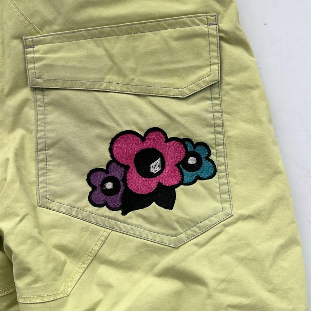 Volcom Snow Winter pants yellow lime youth kids size M - Picture 7 of 10